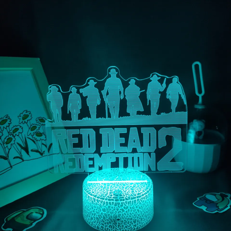 Red Dead Redemptions 2 Game Figure LED RGB Night Light, Game Figure,  Decoração de Mesa, Colorido