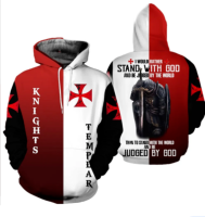 3D HOODIE-  XZX180305   KNIGHTS TEMPLAR COMMANDERY HOODIE - CASUAL JESUS GUARD , SWEATSHIRTS &amp; ZIPPER 03