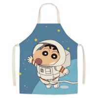 High-end Crayon Shinchan cute cartoon anti-fouling sleeveless apron work clothes home kitchen cooking baking apron cleaning