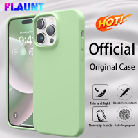 FLAUNT เคสซิลิโคนเหลวของแท้,สำหรับแอปเปิ้ลไอโฟน14 13 12 11 Pro Max เคสกระเป๋าครอบกันกระแทกแบบบางเฉียบ