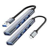 4 พอร์ต USB 3.0 HUB USB HUB Dock ประเภท C 3.1 USB Splitter OTG Adapter สำหรับ Xiaomi Huawei Lenovo macbook Pro USB 3.0 2.0 พอร์ต-Zaeiruie