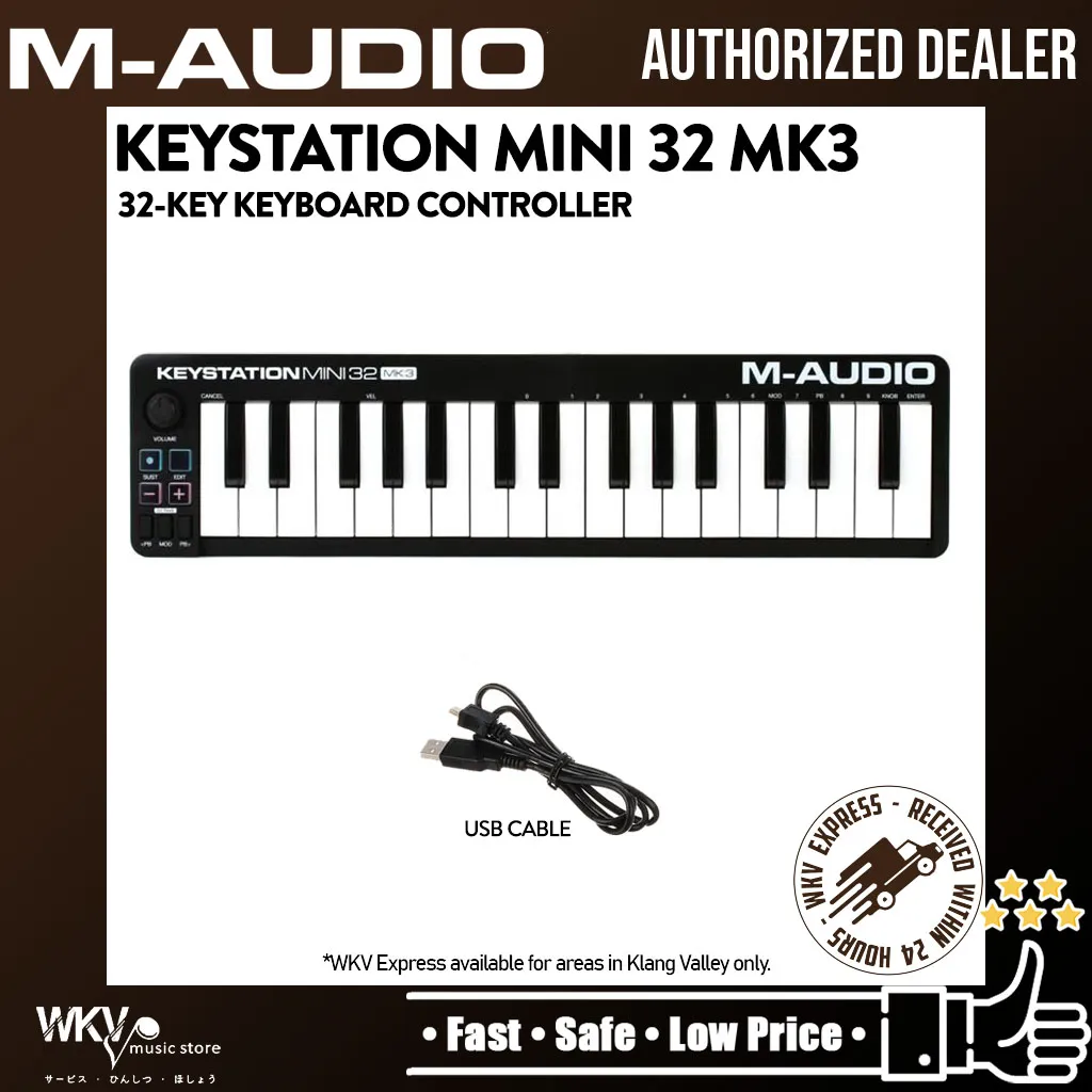 M-Audio Keystation Mini 32 Mk3 32-Key Portable Keyboard Controller USB MIDI  Controller (Keystation-32 / Keystation32) | Lazada