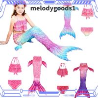 Melodygoods1 ชุดว่ายน้ําหางนางเงือก หลากสี สําหรับเด็กผู้หญิง อายุ 3-14 ปี 3 ชิ้น