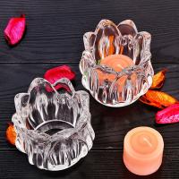 Crystal Flower Candle Holder Glass Cup Candleholder Tealight Pot Candlestick Ornaments Wedding Centerpieces Home Party