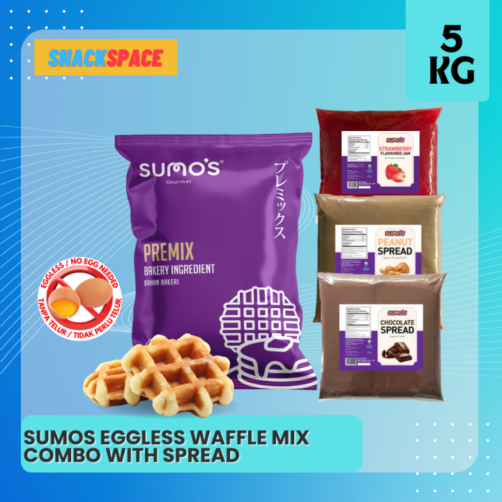 Sumo's Crispy Eggless Waffle Premix Flour and Fruit Jam Peanut Spread