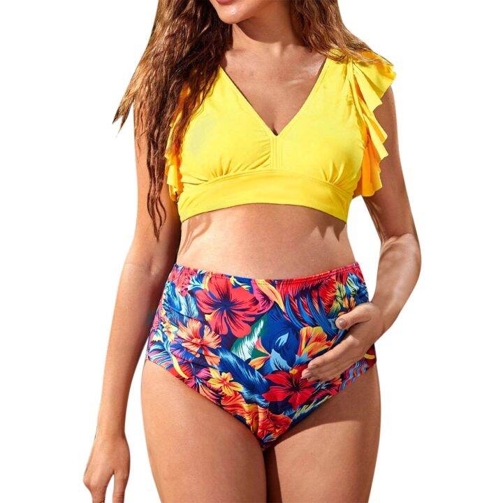 swimwear-maternidade-gola-v-feminino-mai-de-ver-o-sexy-praia-biqu-ni-gravidez