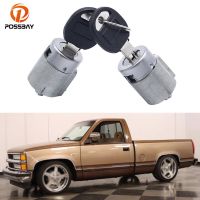 กระบองสูบล็อคประตูรถยนต์2ชิ้นพร้อมกุญแจสีดำสำหรับ Chevrolet GMC C1500 C3500 C2500 K1500 K2500 K3500 Yukon ส่วนภายนอก9591963