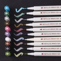 A7187อุปกรณ์ทำการ์ดงานฝีมือวาดรูปศิลปะสำหรับทำสมุดภาพอัลบั้มรูป DIY ปากกาสีเมทัลลิกเครื่องเขียนแปรงทาสีปากกาปากกาสี