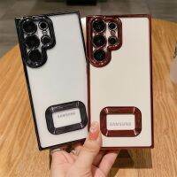 เคสหลุมโลโก้ซิลิโคนใสไฟฟ้าสำหรับ Samsung A53 A13 A32 A21S A52S A12 Galaxy S23อัลตร้า S22บวก S21 S20 FE