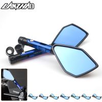 Universal CNC Aluminum Motorcycle Handlebar Rear View Mirrors Blue Anti-glare Mirror for Honda Yamaha Suzuki Scooter ktm Mirrors