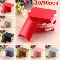 1/5/10/50PCS Pillow Shape Christmas Paper Candy Boxes Kraft Gift Bag Wedding Party Birthday Festive Event Packaging Wrapping Box Gift Wrapping  Bags