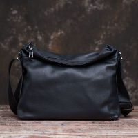 Fashion Mens Shoulder Bag Genuine Leather Casual Crossbody Bag Classic Fold Cover zipper Messenger For 10.5 Inch Ipad NUPUGOO