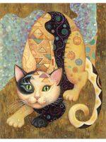 โปสเตอร์งานศิลปะชื่อดัง Gustav Klimt Cat ผ้าใบวาดภาพภาพแอบสแตรกต์รูปสัตว์น่ารักๆภาพศิลปะบนผนังแบบย้อนยุคสำหรับห้องนั่งเล่นตกแต่งผนังการตกแต่งบ้าน