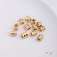 Anka 14 K BaoJInBao จี้เอวเล็กๆกลุ่มใช้จ่ายลูกปัดบาร์เรล GuanZhu ลูกปัดขนส่งกำไลข้อมือทุกสร้อยคอลูกปัดกระดูกไหปลาร้า-Z1