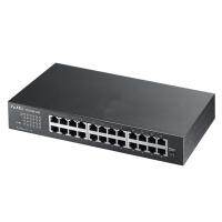 ZyXEL GS1100-24E 24-port 1000Base-T Unmanaged Desktop Switch with rack-mount kit for inatalling 19" rack