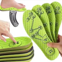 Massage Insole Unisex Mugwort Deodorant Sports Insole Breathable Shock Absorption Sweat Absorption Shoe Pads Foot Acupressure Shoes Accessories