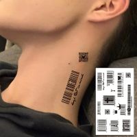 【hot】✥☢✘  Size Sex Temporary Tattoos Men And Individuality 3d Barcode Design Sticker