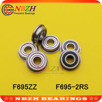 10pcs stainless steel flange bushing ABEC-5 high quality ball bearing SF695zz SF695-zz SF695 SSF695ZZ 5*13*4*15*1mm