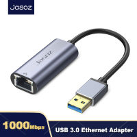 Jasoz USB To Ethernet Adapter RJ45 USB 3.0ถึง101001000 Gigabit Ethernet LAN อะแดปเตอร์เครือข่ายสำหรับ PC Nintendo Switch Mi S 3