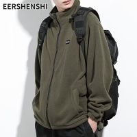 EERSHENSHI เสื้อขนสัตว์แกะผู้ชายใหม่คู่หนาเสื้อผู้ชาย