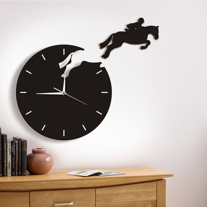 24-home-accessories-นาฬิกาแขวนผนังงานศิลปะสำหรับตกแต่งนักขี่ม้านาฬิกาออกแบบนาฬิกา3d