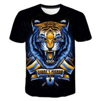 2023 Summer Fashion Trend 3D Print Picture Tiger Graphic Funny Man T-shirts Casual Personality Tees Round Neck Short Sleeve Tops