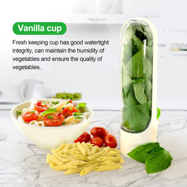 คลังสินค้าพร้อม-herb-keeper-fresh-keeping-cup-grains-กล่องเก็บของในบ้านหน่อไม้ฝรั่ง-vanilla-vegetable-organizer