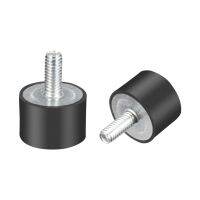 uxcell 2Pcs M4 Thread Rubber Mounts Vibration Isolators Cylindrical Shock Absorber with Studs 15x10mm to Fitness Equipment