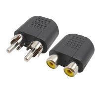 ❉ 1Pcs 3.5mm Audio Stereo Female Plug to 2 RCA Male Jack Connector Adapter Converter for Speaker