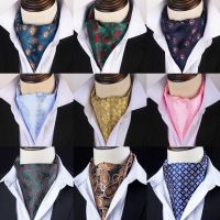 New Paisley Floral Ascot Tie Men Pink Ascot Cravat Man Green Silk Cravat Tie Mens Brown Polyester Wedding Ascot Scarf Green B109 Nails Screws Fastener