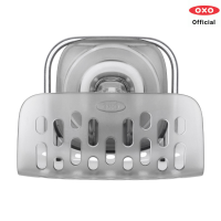 OXO ที่วางฟองน้ำแขวนฝาผนัง l OXO GG StrongHold Suction Sponge Holder สามารถยึดติดกับอ่างล้างจานได้อย่างแน่นหนา  มีช่องระบายน้ำจึงทำให้แห้งเร็ว