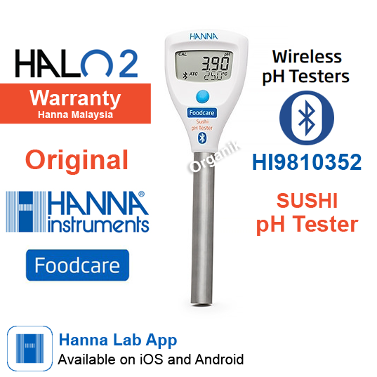 WIRELESS] Hanna HALO2 pH Tester SUSHI Foodcare with Bluetooth Food