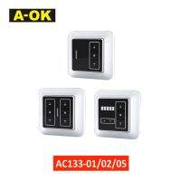 A-OK RF433 Sans Fil Mur Autocollant Émetteur Commutateur AC133-1/2/5 Canal Télécommande pour A-OK RF433 Rideau Moteur/TubularMotor