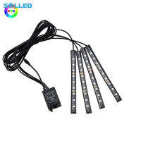 SOLLED 4-In-1 9ไฟ/18ไฟรถยนต์ Led โคมไฟ Rgb เสียงพื้นรถแสงบรรยากาศแถบเชื่อมต่อระยะไกล