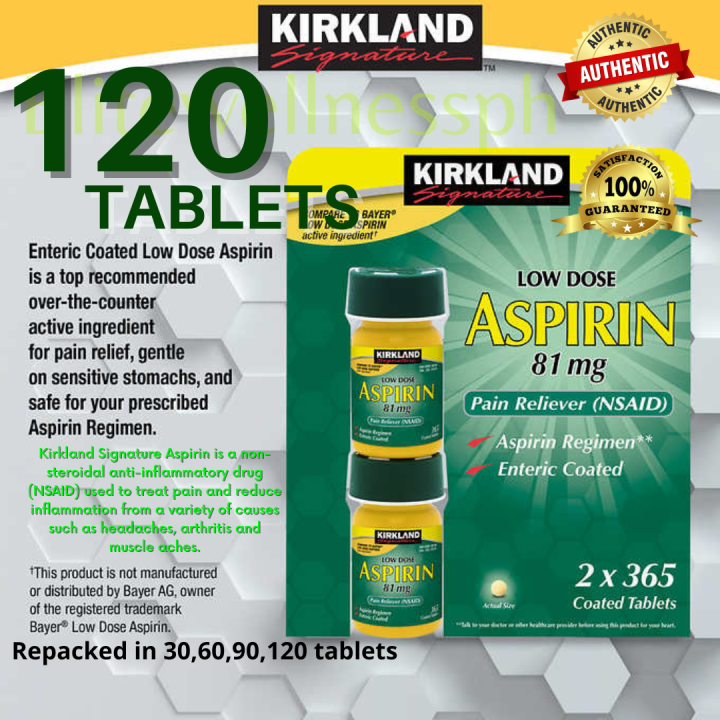 120 Softgels Kirkland Signature Low Dose Aspirin 81mg AUTHENTIC