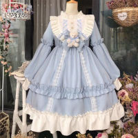 Japanese Sweet Kawaii Lolita Dress Cosplay Costumes Victorian Gothic Tea Party Dresses Crossbody Flouncing Trim Dress