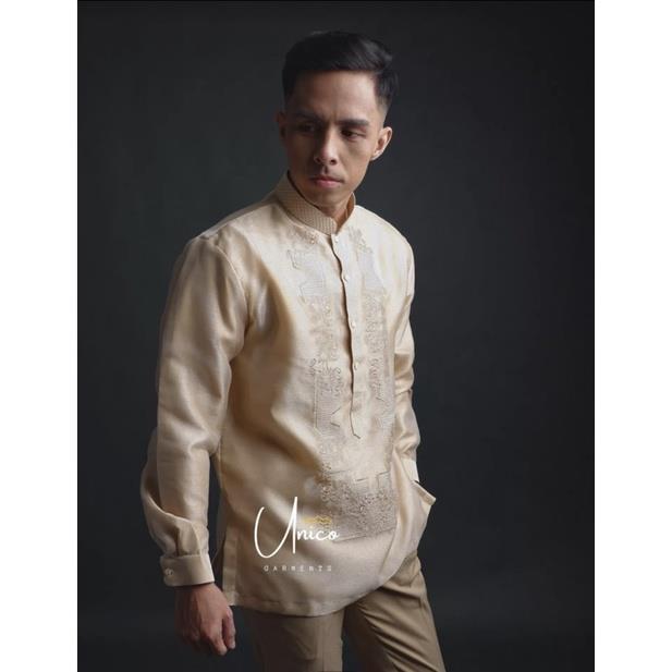 NEW Barong Tagalog for Men-Pina Organza with Lining Beige | Lazada