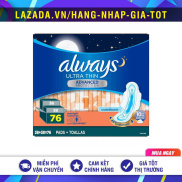 BĂNG VỆ SINH BAN ĐÊM ALWAYS ULTRA THIN ADVANCED OVERNIGHT PADS 76 MIỄNG MỸ