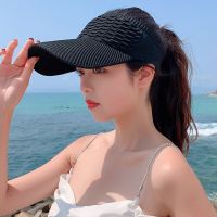 2023 New Women Hollow Out Knit Dome Bucket Hat Wide Brim Foldable Beach Caps Summer Sun Hat Outdoor Baseball Cap