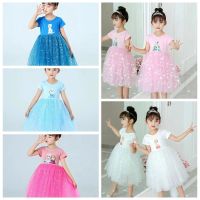 【jeansame dress】ฤดูร้อนชุดแช่แข็งแอนนา ElsaPartyGirl Vestido WeddingKid เครื่องแต่งกาย FormalGown