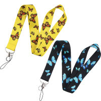 10Pcs Butterfly Mobile Phone Straps Keychain Lanyards For Keys ID Badge Holder Neck Strap Keycord Webbing Ribbon DIY Hang Rope