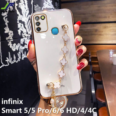 JieFie เคสโทรศัพท์ Infinix Smart 6 / Smart 6 HD / Smart 5 / Smart 5 Pro / Smart 4 / Smart 4C แฟชั่น Chrome-Plated TPU Soft Cover สร้อยข้อมือเคสโทรศัพท์