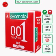 Bao Cao su Okamoto 0.01 PU Siêu mỏng Truyền Nhiệt Nhanh Hộp 2 cái