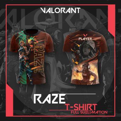 2023 New Fashion Trendvalorant Raze V2 Tee (Full Sublimation) Men 3D T Shirt Size XS-4XLpouple