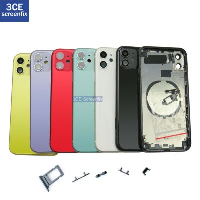 Battery Back Housing Glass Cover + Middle Chassis Frame + SIM Tray + Side Key Parts For iPhone 11 Pro Max Replacement Parts