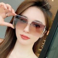 【hot sale】◘♞✵ D03 2022 new Korean version of the trendy sunglasses womens UV protection summer sunglasses rimless sunglasses