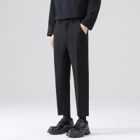 HOT14★ Spring Summer Cal Suits Pants Men Solid Loose Ankle Length Pants Male Loose Trousers Man