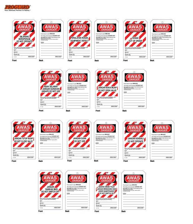 Maintenance Lockout Tagout Do Not Operate Dilarang Beroperasi Tag ...