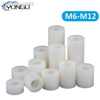 ◑✳┋ M6 M8 M10 M12 White ABS Plastic Non-Threaded Hollowed Nylon Spacer Round Hollow Standoff Washer PCB Board Screw