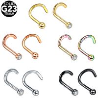 Implant Titanium Nose Piercings 18G 20G Black Screw Nose Ring Nostril Piercings Nariz Stud Earrings Body Jewelry Piercing Women Body jewellery